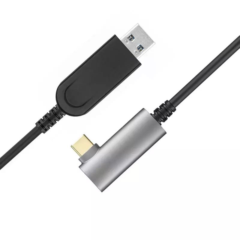 USB 3.1 AM to USB-C Active Optical Cable with Right Angle Backward Compatible 2