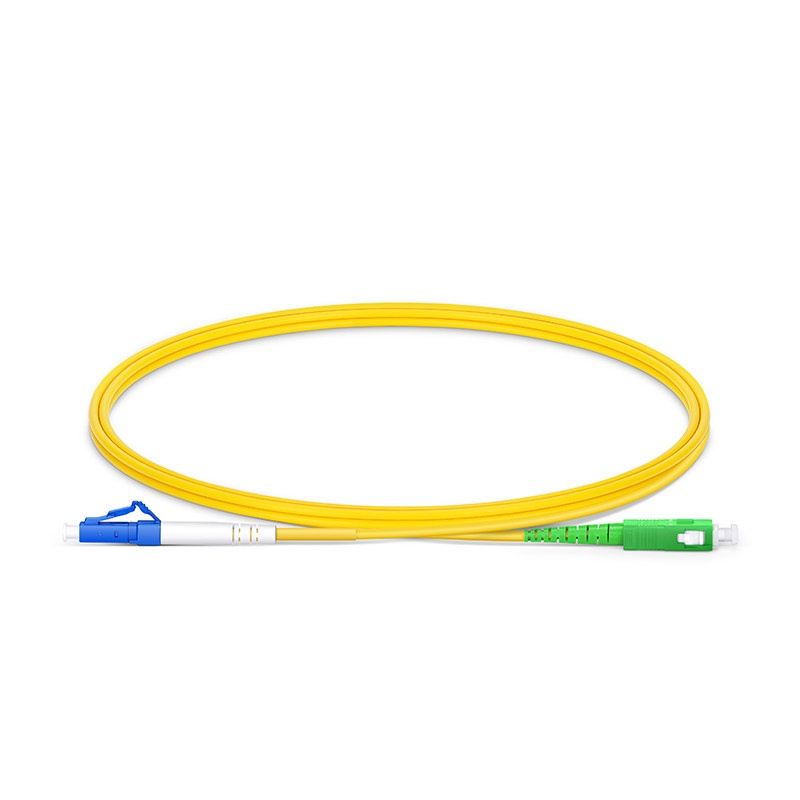 LC UPC to SC APC Simplex OS2 Single Mode PVC (OFNR) 2.0mm Tight-Buffered Fiber Optic Patch Cable