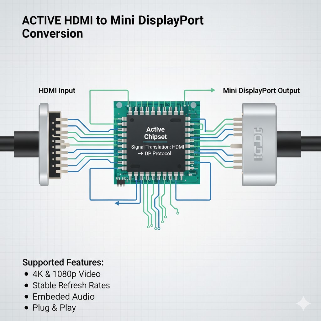Full HD 1080p and 4K video resolution

Stable refresh rates for smooth visuals

Embedded audio transmission

Plug-and-play functionality without driver installation