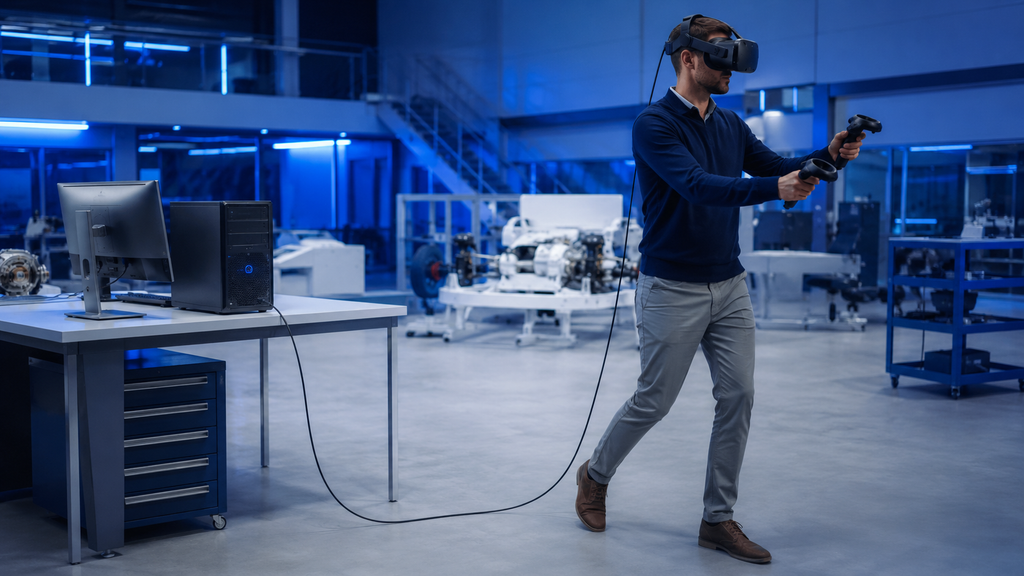 Lightweight Active Optical Cable for VR and AR Applications