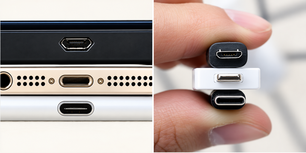 Micro-USB/Lightning/Type-C comparison