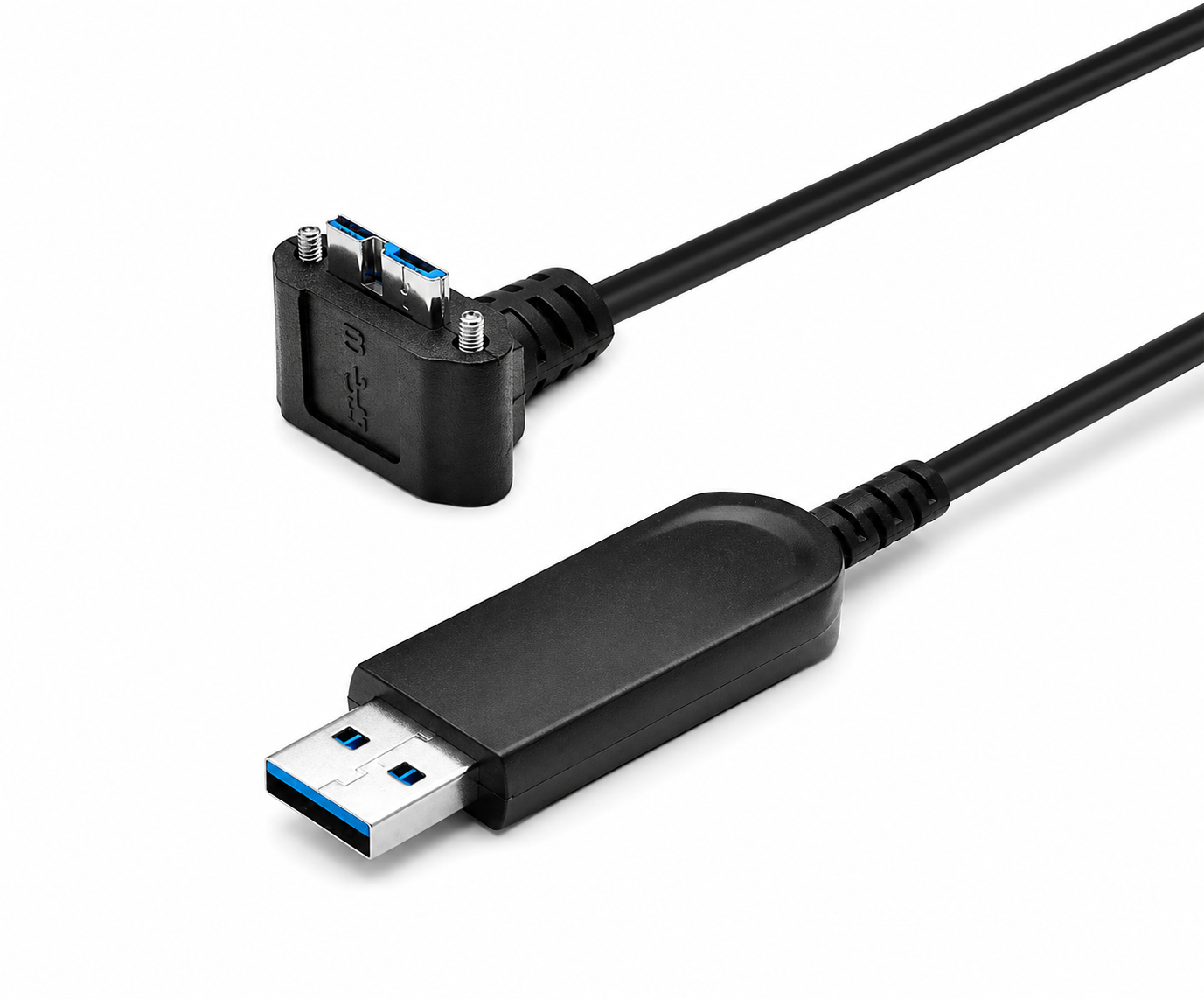 90° USB 3.2 Gen1 AM to Micro B Active Optical Cable - Drag Chain Cable - 15M(Backward Compatible USB 2.0&1.1)