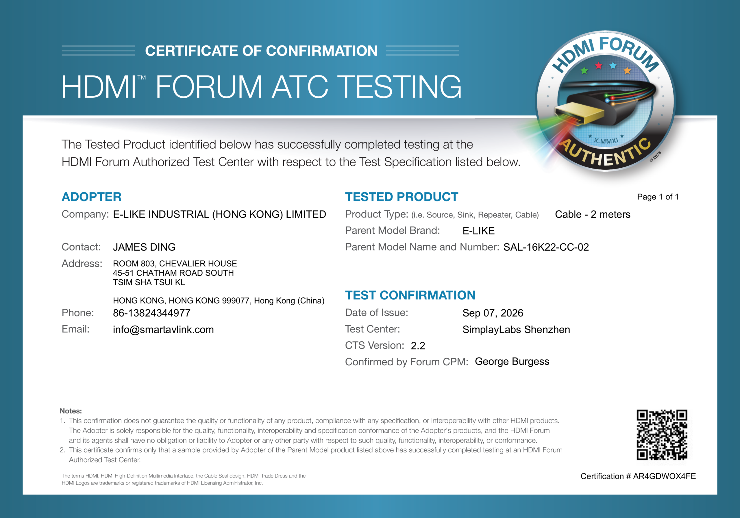 HDMI-Forum-Ultra96-Certificate
